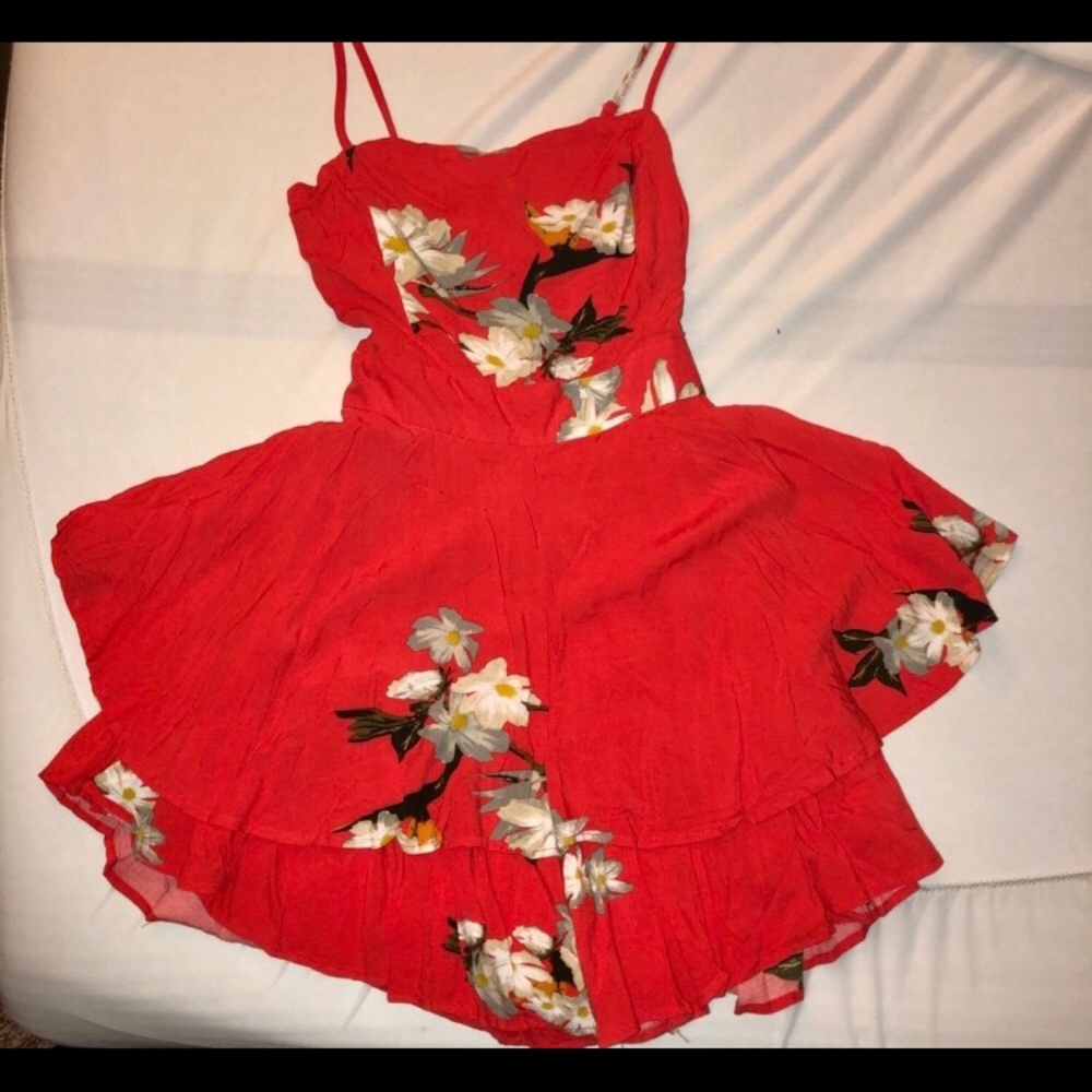 Beautiful red floral romper